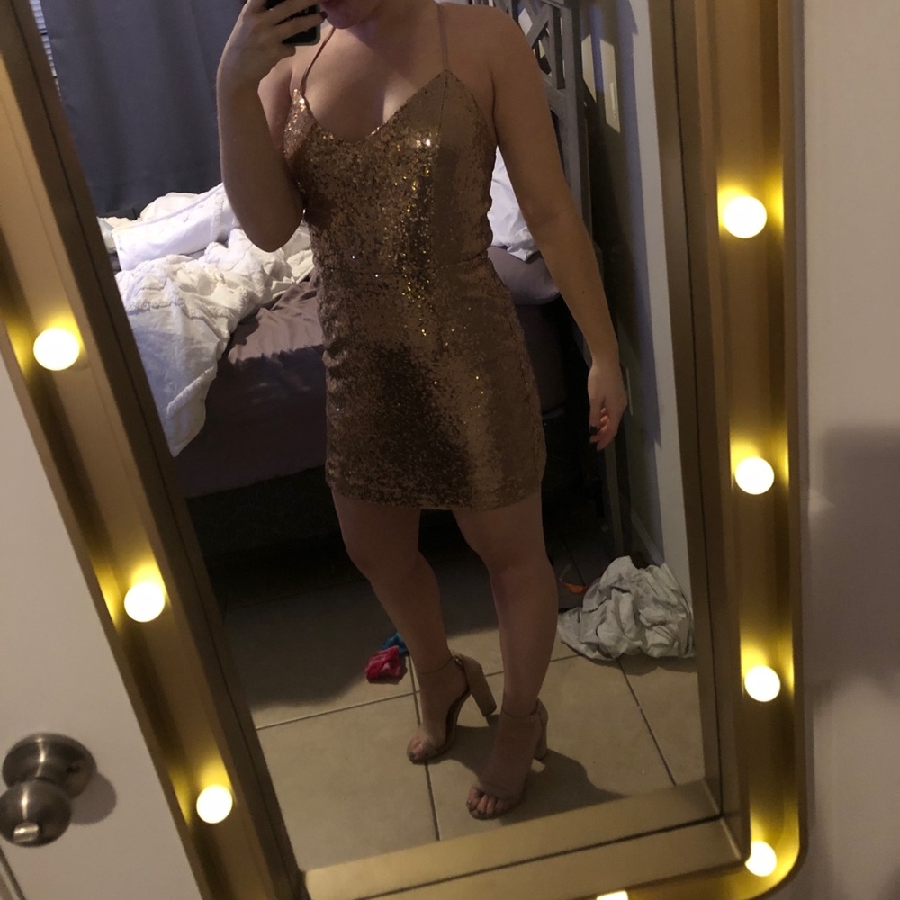 Gold bodycon dress